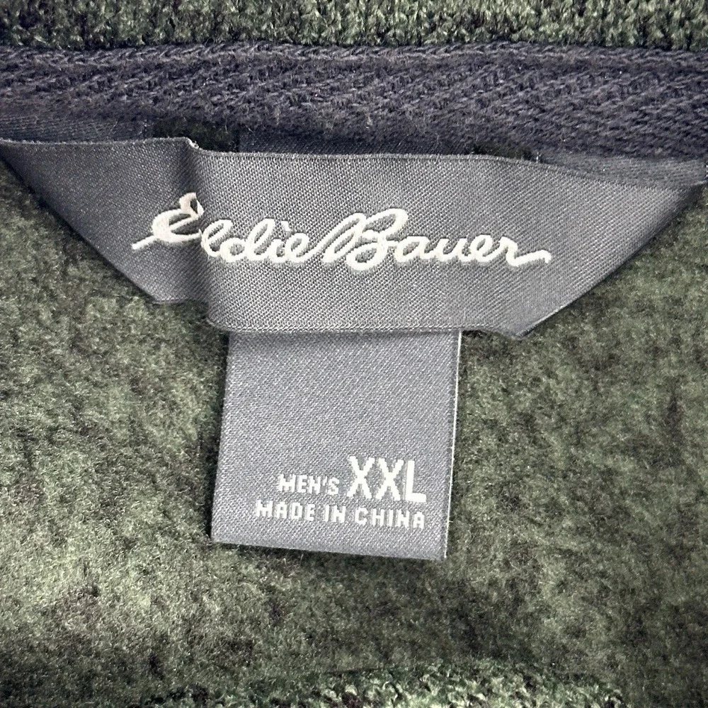 Eddie Bauer Radiator Fleece Sweater Mens 2XL Green T Snap Pullover Outdoor